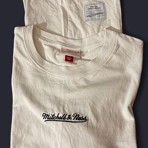 Mitchell & Ness White Tee with Black Logo